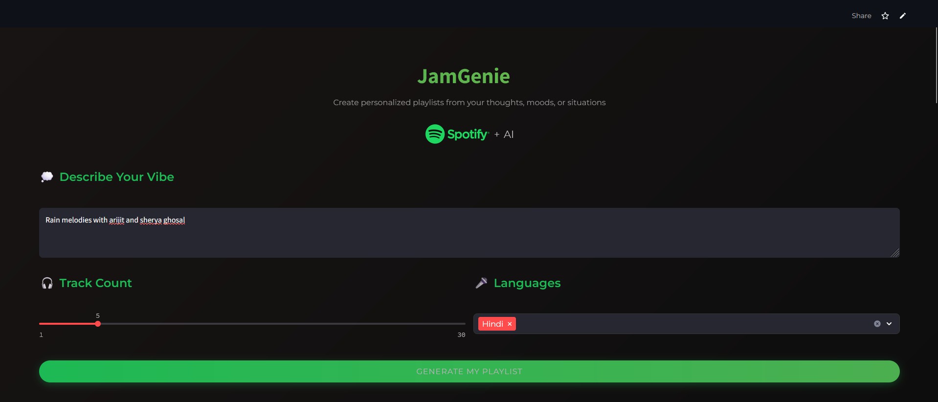Prompt-Based Spotify Playlist Generator